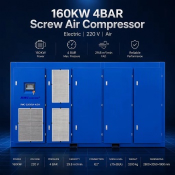 RMC-132LPM-4/54 132KW 5BAR Low Pressure Permanent Magnet VFD Screw air Compressor